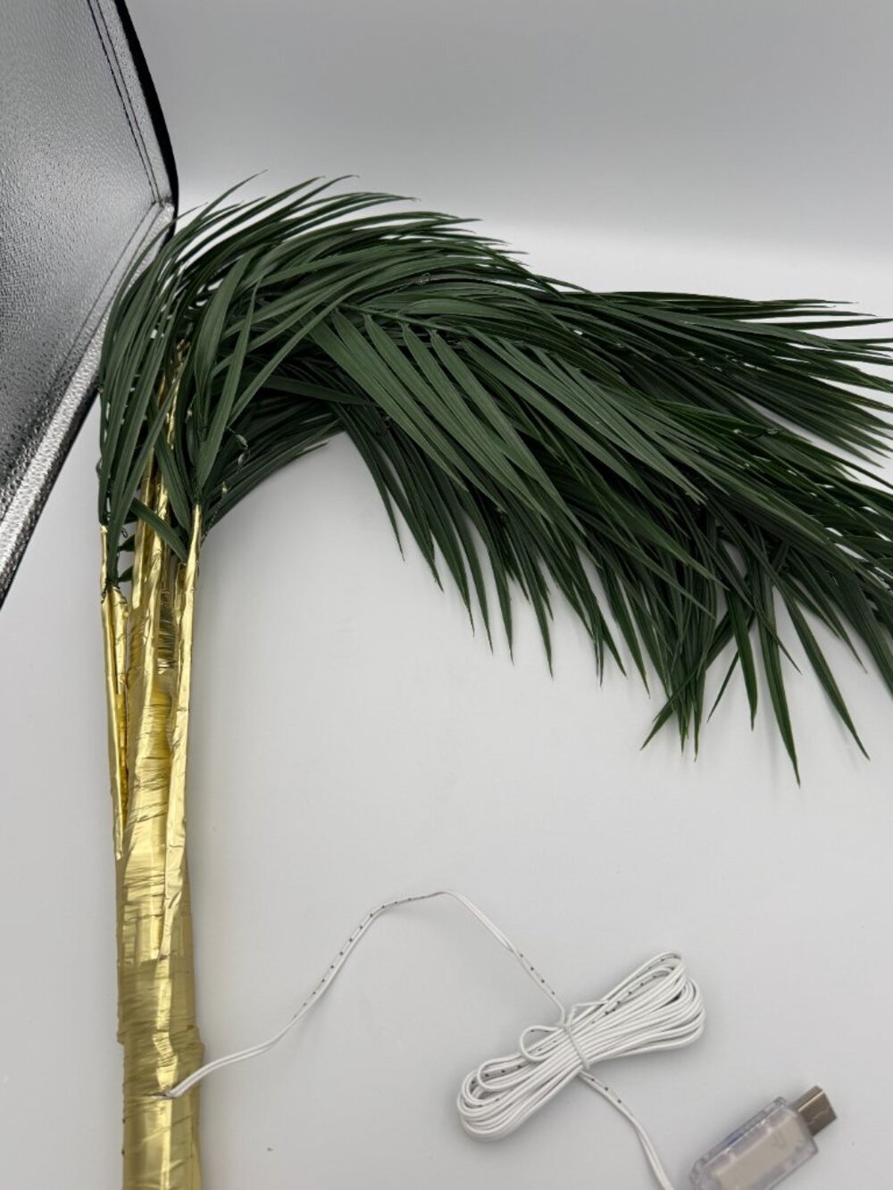 LED Lighted Artificial Palm Tree USB Powered Gold Base Remote Control - Picture 16 of 16